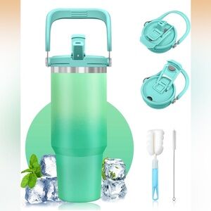 Green Gradient 40 oz Tumbler with Handle